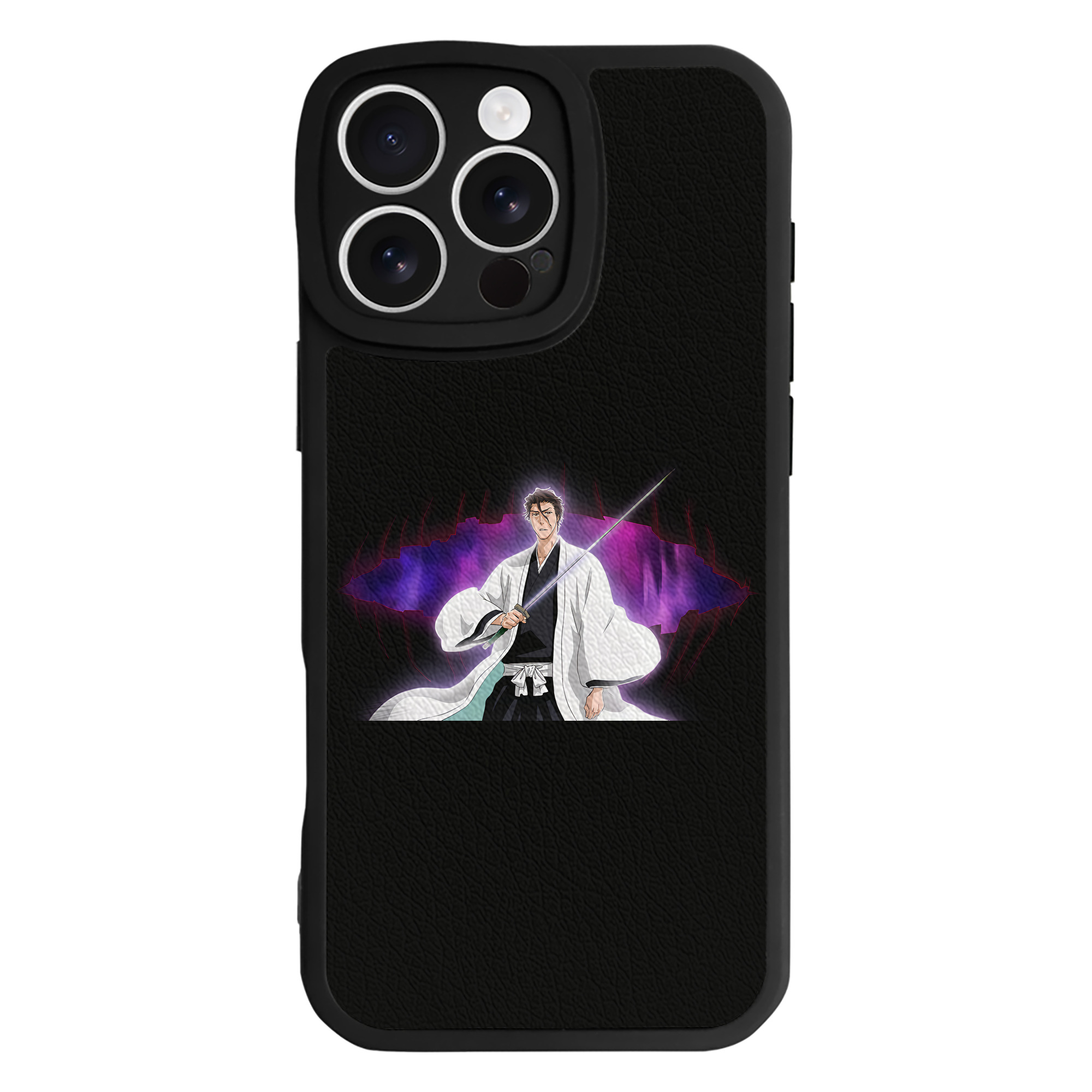 （画像用） ブリーチ 藍染 惣右介（あいぜん そうすけ） BLEACH Aizen Sousuke 【iPhone 16シリーズ対応】シリコンスマホケース（レザー調） 材質：シリコン